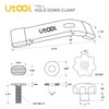 UTOOL 2 Pack T-Track Hold Down Clamps Kit with 3-1/2"