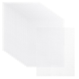 15 Sheets Mesh Canvas Sheets Plastic, 33 x 26 cm, 7 CT Transparent Plastic Mesh Canvas Sheets for Embroidery Cross Stitch Plastic Aida for Crafts DIY Crochet Projects