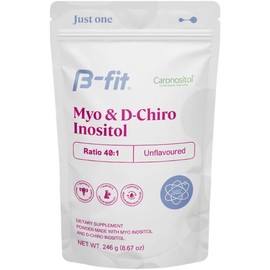B-FIT Myo Inositol Y D-Chiro Inositol Fórmula 40:1 Suministro Para 1 Mes 30 Servicios, Alta Biodisponibilidad, Sin Aditivos, 100% Puro, Empaque Ecológico Bottle-Free