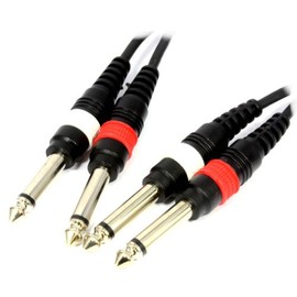kenable PULSE 2 x 6.35mm Male Mono Jack Plugs to Jacks Shielded Cable 1.5m [1.5 metres]