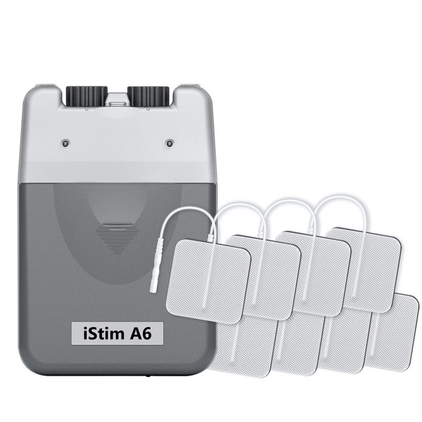 iStim A6 Analog Rechargeable Dual Channel TENS Unit/TENS Device/TENS Machine - for Pain Relief/Pain Control and Management - 3 Modes and Easy to Use (Including Electrode Pads)