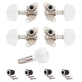 StewMac Economy Banjo Tuners, Nickel Set of 5 with Open-Gear 14:1 Ratio Includes Bushings and Screws for 3/8-inch Peghead Holes Lightweight and Durable Design