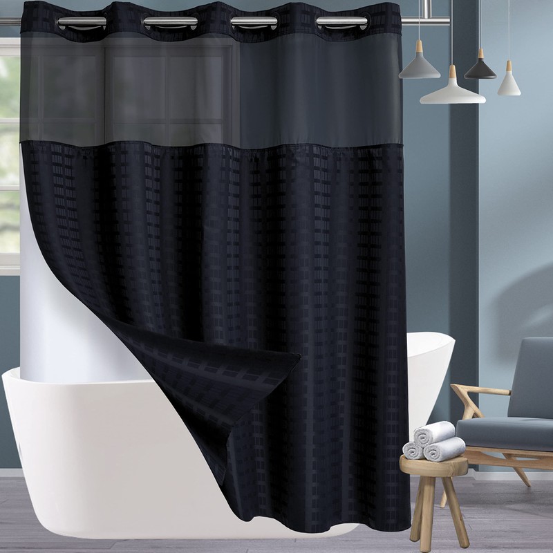 Conbo Mio No Hook Shower Curtain with Snap in Liner