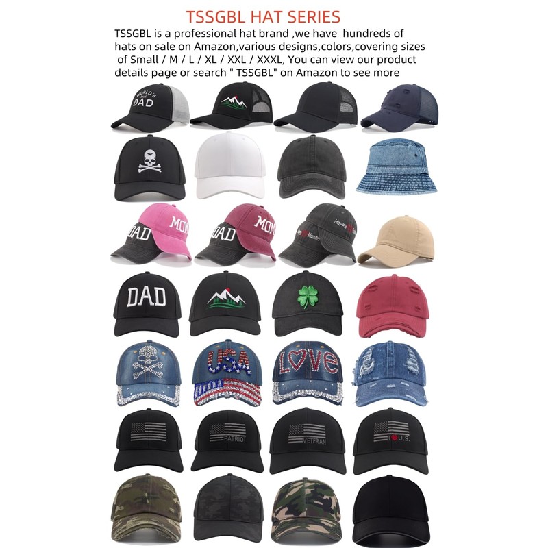TSSGBL - Gorros de béisbol clásicos 100% algodón estructurados ajustables