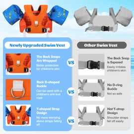 MoKo Swim Arm Band for Kids 20-30-40-50lbs, Clearance Toddler Swim Vest Cute Cartoon Swimming Wings Pool Floats Sleeve Children Water Sports Learning Swim Training Equipment, Orange Blue Sharks