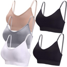 BQTQ 5 Pieces Bralette, V-Neck Cami Top Bra, Bralette Women, Sleeping Bra for Women, Girls