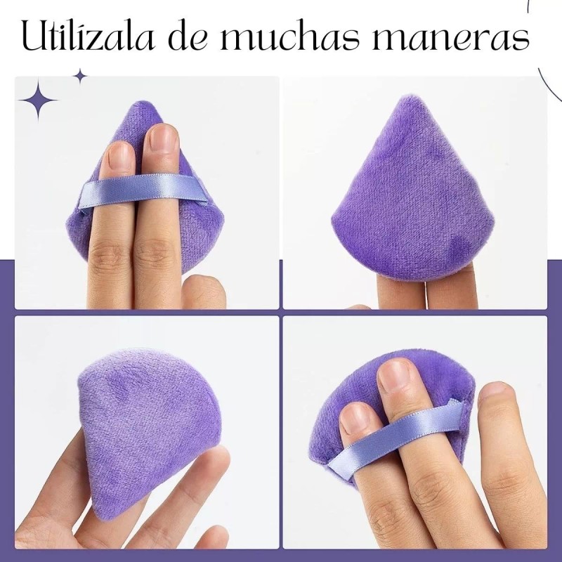 Veraly Set Esponjas Puffs Blender Polvo Triángulo Maquillaje
