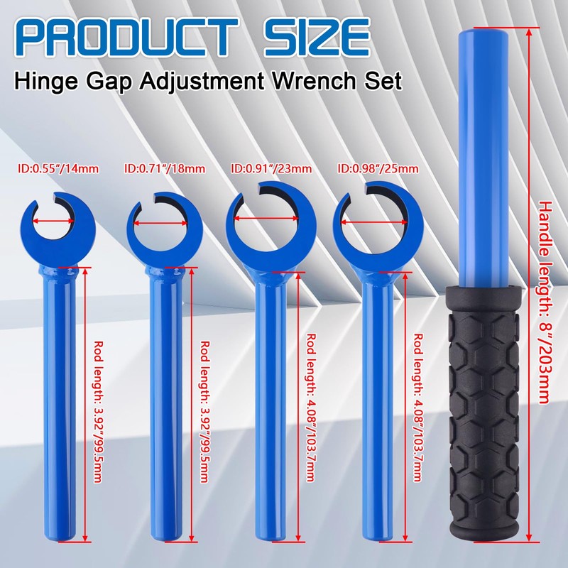 FANOVO Upgraded Door Hinge Gap Adjustment Wrench Tool Set,14-25 MM
