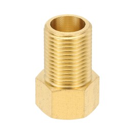 PATIKIL 1/2" Male to 1/2" Female Brass Pipe Extension Fitting Adapter, 1.6" Length Straight Thread NPS Hex Connector Pipe Fittings Bushing Converter