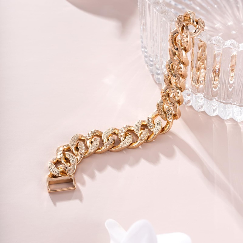 XUPING Bracelet for Women Cuban Bracelet 18K Gold Plated Bracelet