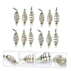 Garneck 24 Pieces Olive Shape Spring Bait Fishing Glow Carp Cage Bait Cage Carp Fishing Equipment Accessories