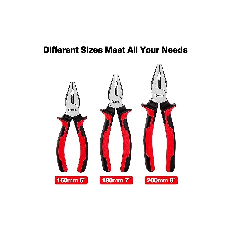 Sharp-Tec Combination Cutters Pliers Set, 2-Piece Combination Cutting Pliers with
