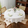 Zdada 50inch Round Polyester Tablecloth White Banquet Wedding Table Cloth