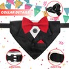 TUKOAW Dog Tuxedo Wedding Bandana, Bow Tie Tux Formal Dog