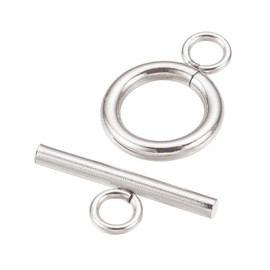 UNICRAFTALE 10 Sets Stainless Steel Toggle Clasps & Tbar Clasps for Necklace Bracelet Jewelry Making, Silver
