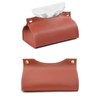 XUNQUCOM Tissue Box Holder, PU Leather Tissue Box Cover Holder
