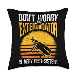 Pest Control For Exterminator Pest Control Technician Killer Throw Pillow