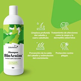 Extraherbos Shampoo de Neem y Árbol del Té 500ml - 100% Natural | Tratamiento Anticaspa y Control de Grasa | Limpieza Profunda del Cuero Cabelludo, Purificante y Fortalecedor - Sin Sales ni Parabenos
