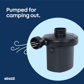 airzzZ Electric Air Pump - 240V Mains 3 Size Nozzles - For Inflating Deflating Camping Air Mattress/Bed, Beach Toys, Inflatable Paddling Pools -