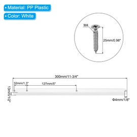 PATIKIL 12 Inch Drawer Slides, 2 Pcs Plastic Guide Rails Side Mounted Rails with Mounting Screws for Cabinet/Drawer/Bedside/Table/Wardrobe, White