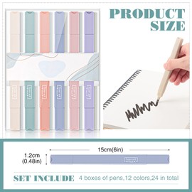Meanplan 24 Pcs Aesthetic Cute Highlighters Double Ended Highlighter Mild Assorted Colors Pastel Highlighter with Soft Chisel Tip Pastel Markers No Bleed for Journal School(Vivid Color, Classical)