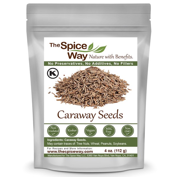 The Spice Way Caraway Seed - Whole ( 4 oz ) key ingredient in harissa, great for rye bread, pickles, sauces and spice blends.