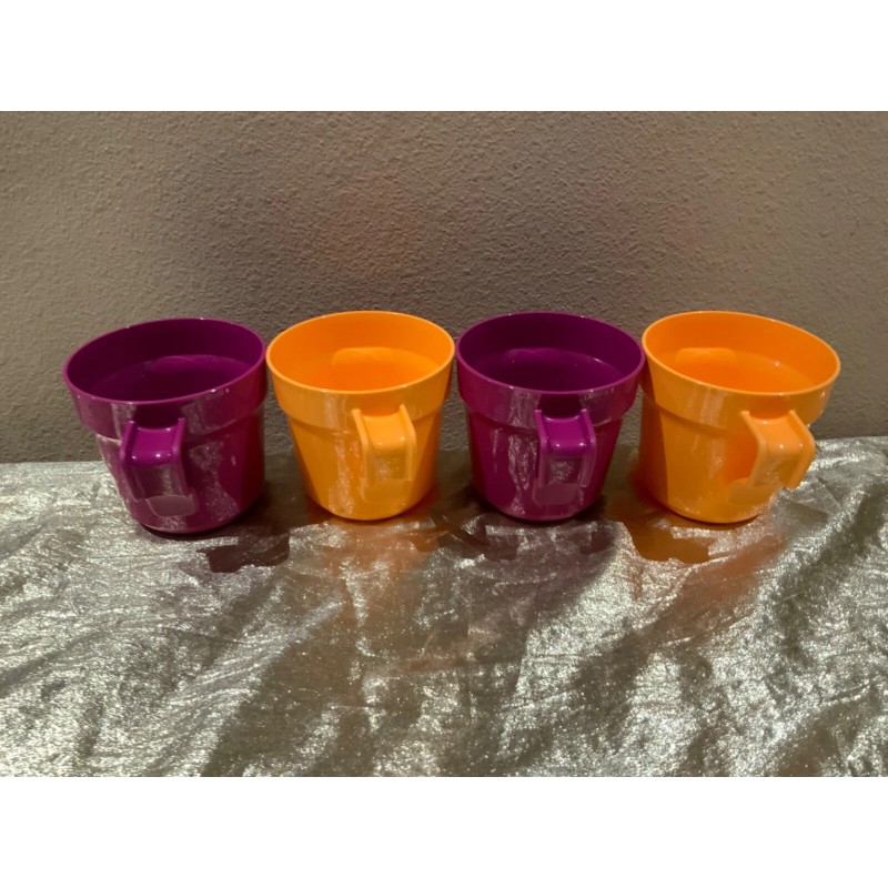 New Set/4 Tupperware Stackable Mugs for your coffee/tea 350ml each