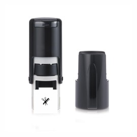 Scissors & Comb Stamp – Loyalty Card Stamper - Self Inking Black Ink – Approx. 11mm