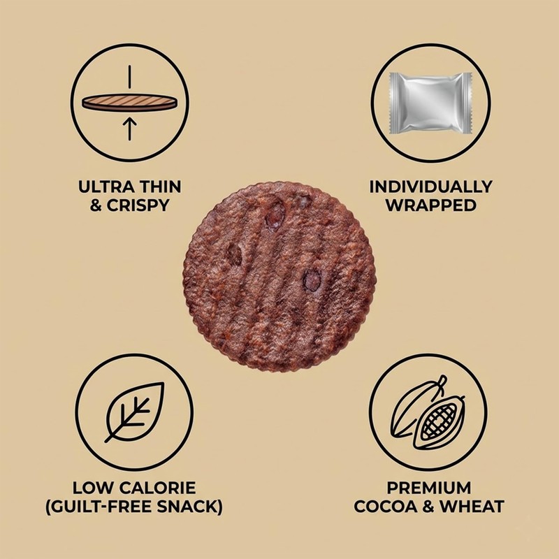 Vloong Ultra-Thin Cocoa & Chocolate Thin Crackers with Real Melted