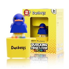 Quackey - Fidget Toy that Quacks! Duck Quacking Keychain, Funny Quacking Duck Keychain, USB Rechargeable Sensory Button Quacking Duck Toy Keychain:_Blue