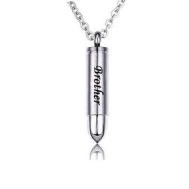 MEMORIALU Bullet Urn Necklace for Grandpa Ashes Celtic Cross Keepsake Cremation Memorial Pendant Jewelry