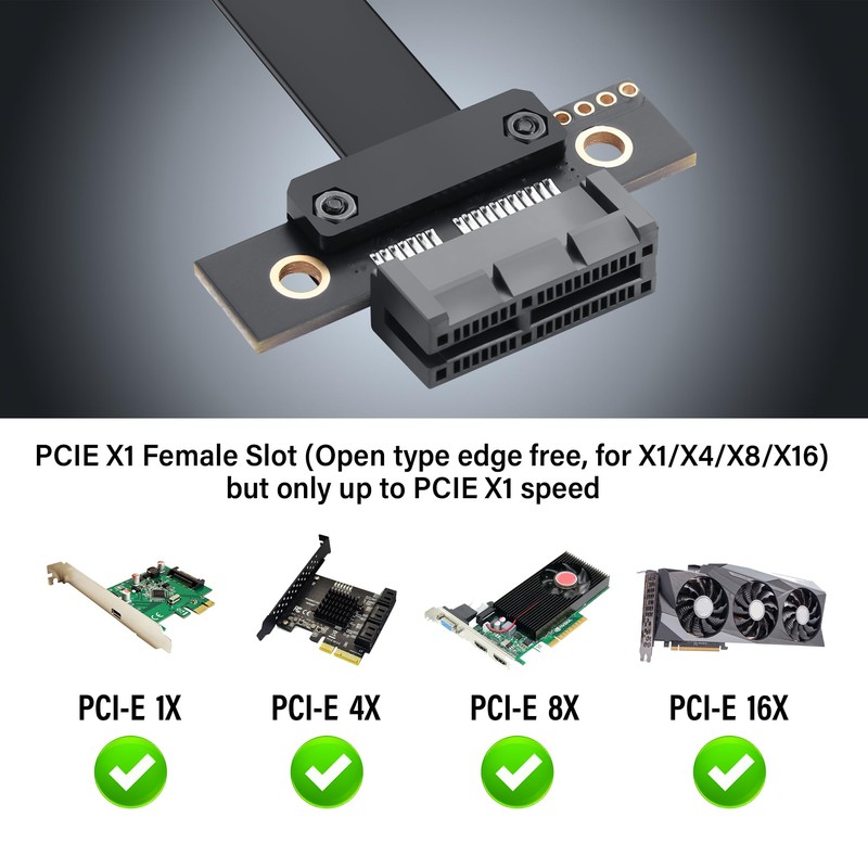 SinLoon PCIe 4.0 X1 Riser Cable 180 Degree PCI-E 1X