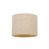 Modern and Elegant Taupe Textured Linen Fabric Small 8" Drum