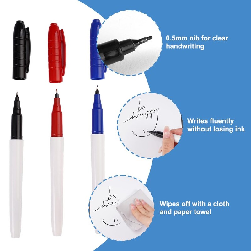 Portable Erasable Whiteboard A5, 24 x 17 cm, Small Double-Sided