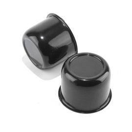 DewFlew 2Pcs 3.11" Push Through Wheel Center Caps Stainless Trailer Hub Cap for Truck SUV RV Wheel Rim (Fit 3.11" Bore 2.35" H High Gloss Black)