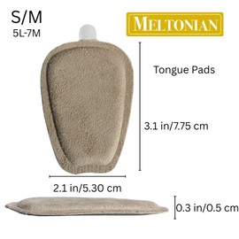 Meltonian Soft Microfiber Tongue Pad for Shoes - Shoe Pads Inserts for Men and Women, Memory Foam Cushion Adapts to Foot, Fills Instep Space, Prevents Foot Slipping - 1 Pair (S/M (5L-7M))