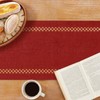 BAZIOE Modern Table Runner Red Linen Table Runner Washable Openwork