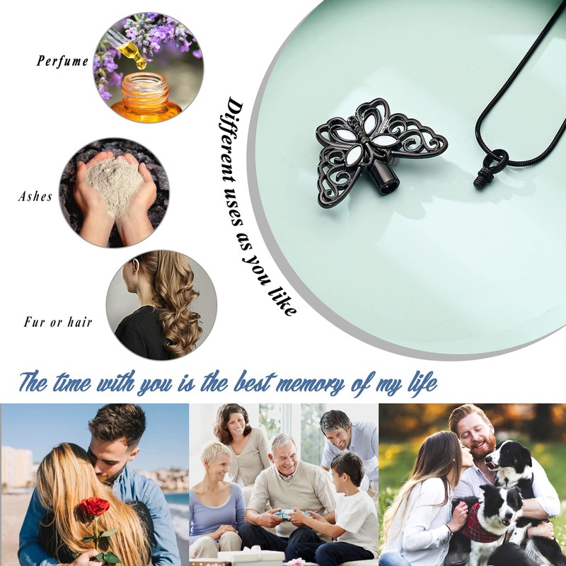 Butterfly Urn Necklace for Ashes Stainless Steel Keepsake Memorial Urn
