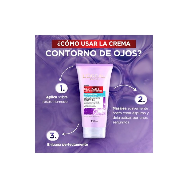 L'Oreal Paris Revitalift Ácido Hialurónico Gel de Limpieza Profunda Anti