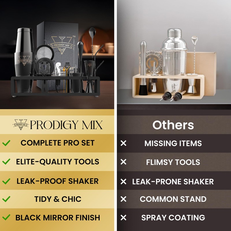 Elite Mixology Bartender Kit 20-Piece Boston Cocktail Shaker Set for