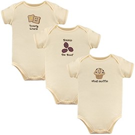 Touched by Nature Unisex Baby Organic Cotton Bodysuits, Muffin 3-Pack, 0-3 Months