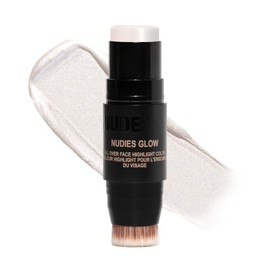 NUDESTIX Nudies Glow Highlighter Stick – Multi-Use Cream Highlighter for Face, Eyes & Body with Built-In Brush | Dewy, Radiant Finish for All Skin Ton