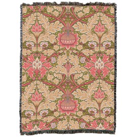 Pure Country Weavers William Morris St James Strawberry Blanket XL - Arts & Crafts - Gift Tapestry Throw Woven from Cotton - Made in The USA (82x62)