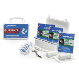Burn Care Kit, Plastic Case, White, 5" H