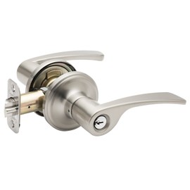 Copper Creek KL2240SS Scandinavian keyed Entry Kash Non-Handed Lever, Satin Stainless