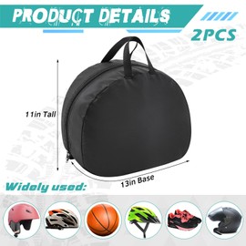Yeyeplum 2 Pack Helmet Bag Nylon Durable Motorcycle Mx Helmet Storage Bag Medium, with Handle and Cashmere Lining, Water-resistant, Zipper for Ski Snowmobile Dirt Bicycle Bike Storage Accessories