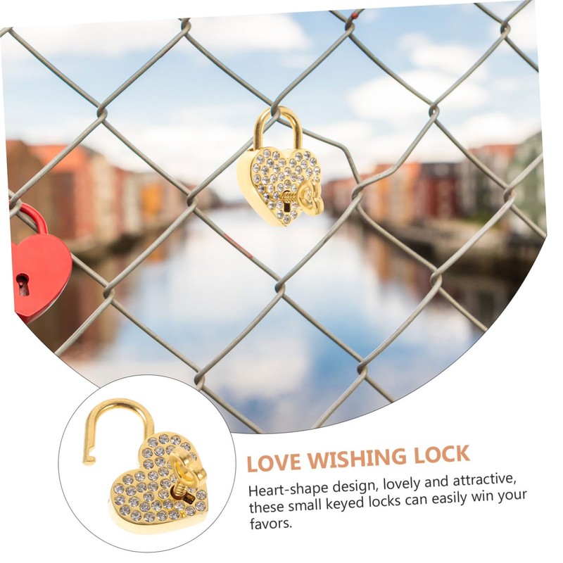 Angoily Security Padlock Outdoor Heart Padlock for Couples Love Lock