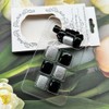 Toenails Square Fake Toenails Glossy Black Sliver Press on Toenails