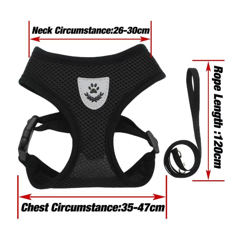 Step-in Dog Harness Adjustable Reflective Soft Dog Harness Breathable Vest