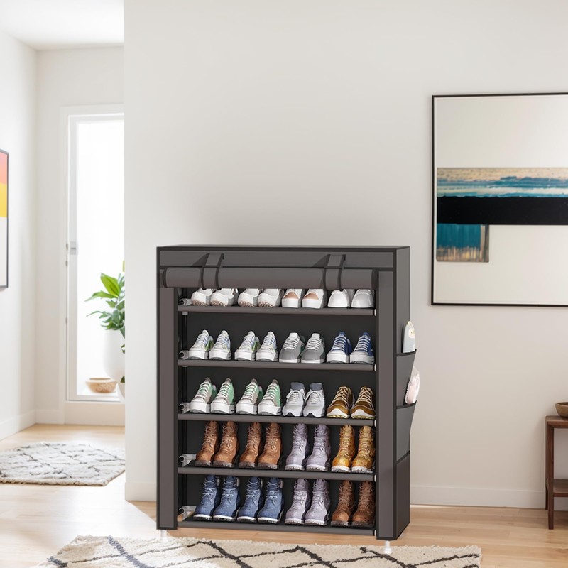 Laiensia 5-Tier Vertical Shoe Rack Organizer, Space Saving Shoe Storage